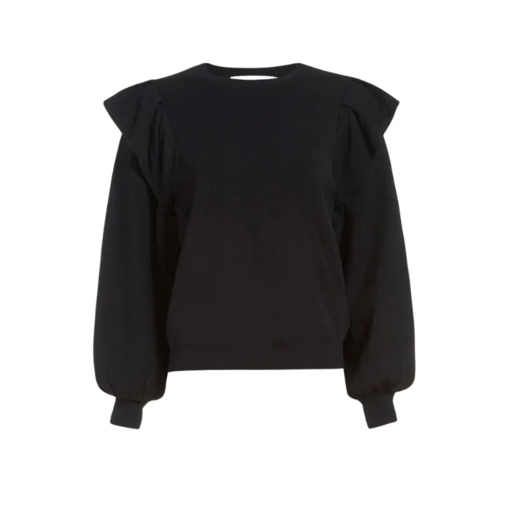 Marie Oliver Remi Popover Black Ruffled Sweater Women’s size small - Picture 6 of 9